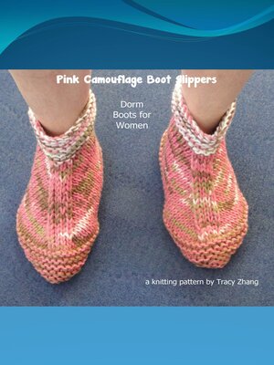 cover image of Pink Camouflage Boot Slippers Knitting Pattern